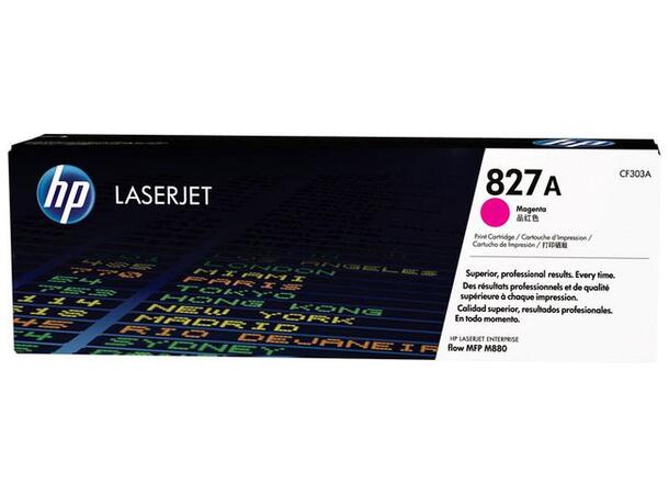 Toner HP CF303A 827A 32K magenta HP høykapasitetstone rød/rosa 